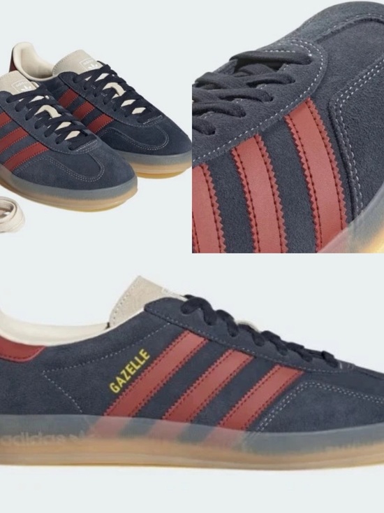 adidas Other - adidas Gazelle indoor suede Sneakers legend ink Navy Suede with Red Stripes New